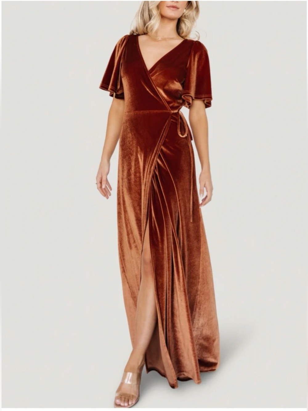 NWT Baltic Born Meghan Short Sleeve Velvet Wrap Maxi Dress Size XL